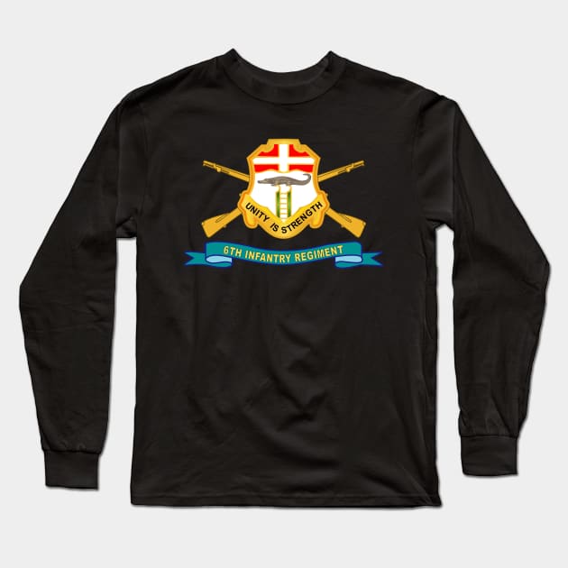 6th Infantry Regiment - DUI w Br - Ribbon X 300 Long Sleeve T-Shirt by twix123844